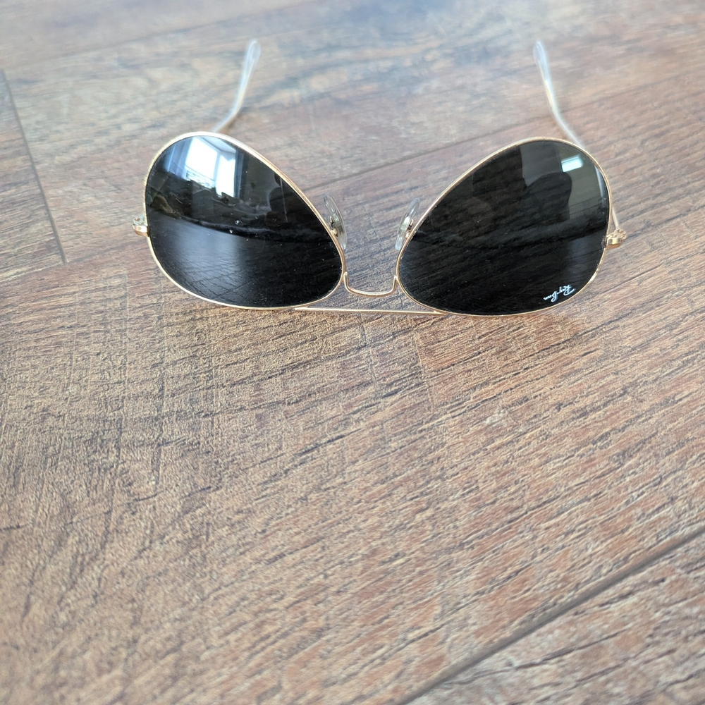 Ray-Ban Black Lens Gold Frame Sunglasses